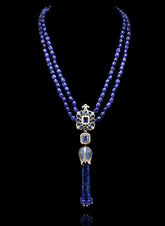 Barkha Indigo Bead Crown Necklace - The Pashm